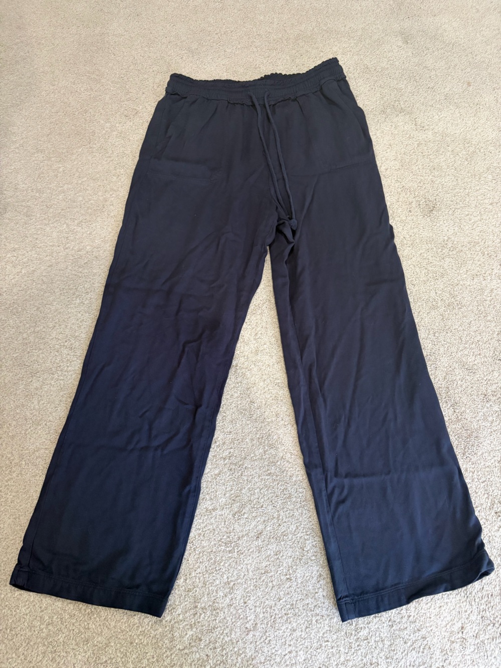 Splendid Blue Drawstring Pants, Casual to Business, Women’s L Wide Leg Pants